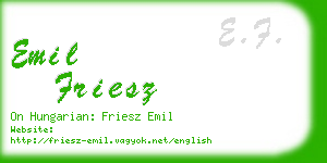 emil friesz business card